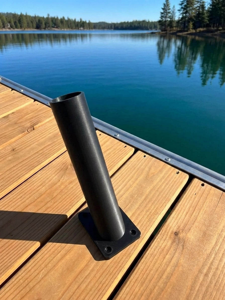 Fishing Rod Holder | Dock or Deck Mounted | Slide-In Base | Easily Removable
