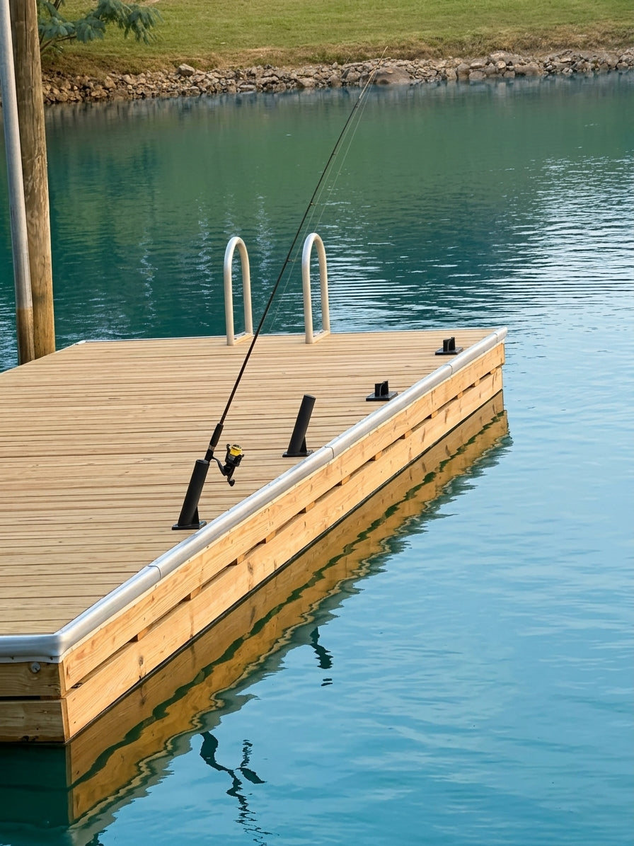 Fishing Rod Holder | Dock or Deck Mounted | Slide-In Base | Easily Removable
