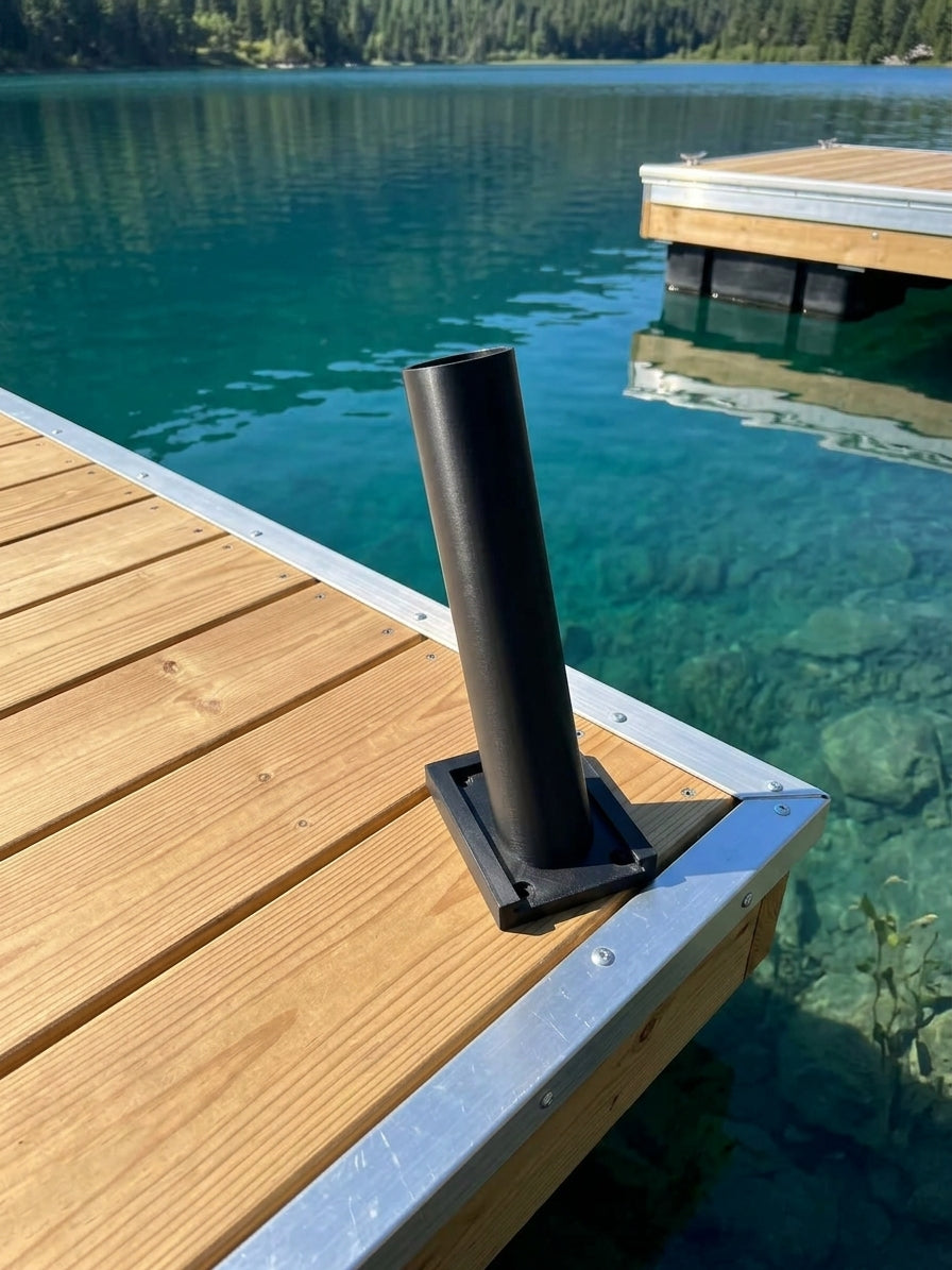 Fishing Rod Holder | Dock or Deck Mounted | Slide-In Base | Easily Removable