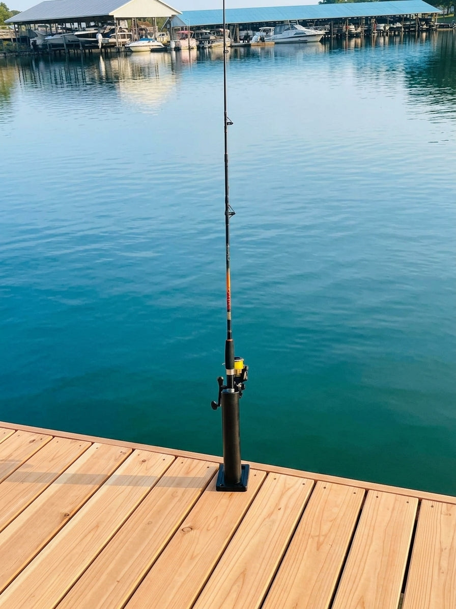Fishing Rod Holder | Dock or Deck Mounted | Slide-In Base | Easily Removable
