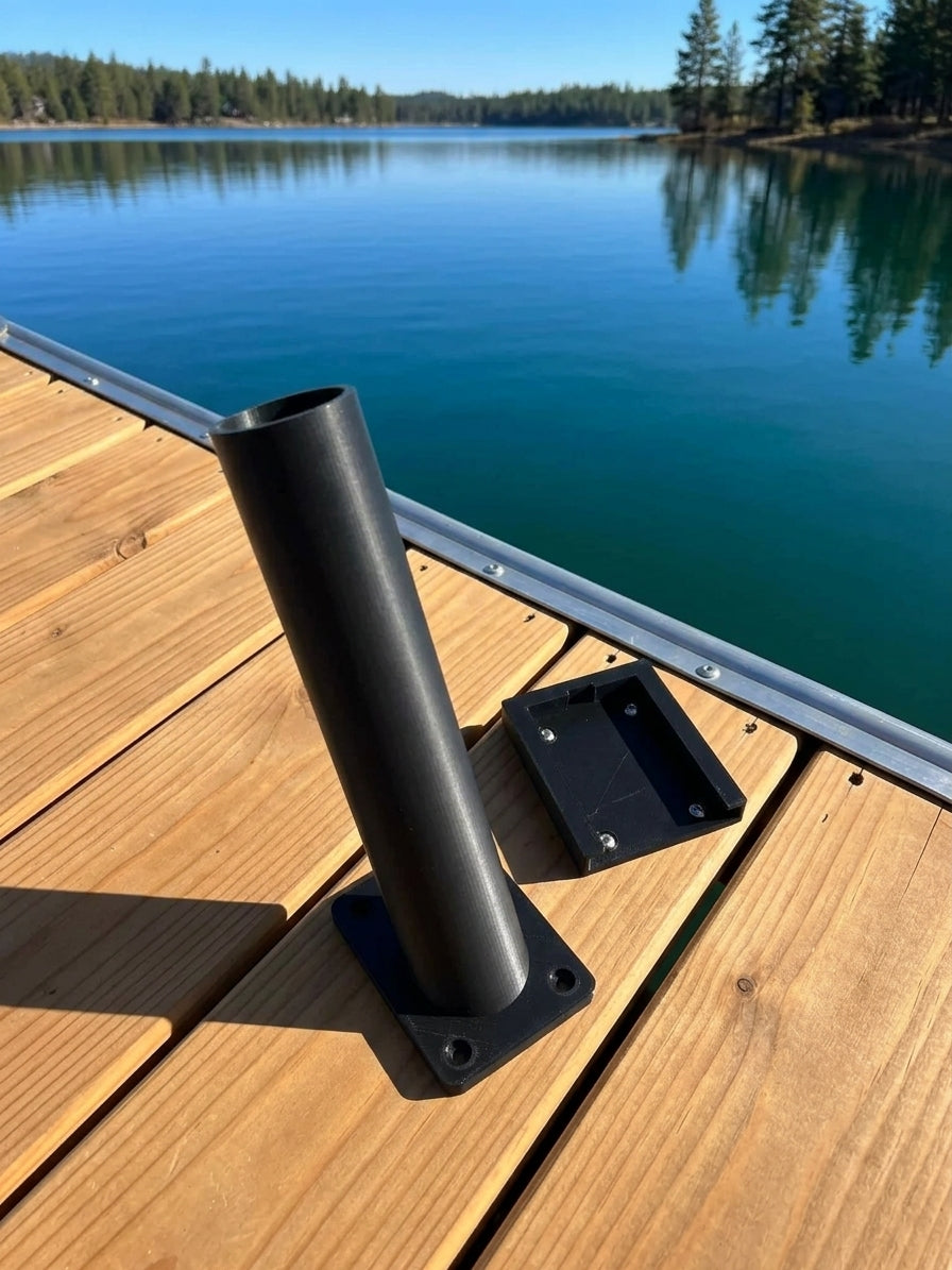 Fishing Rod Holder | Dock or Deck Mounted | Slide-In Base | Easily Removable