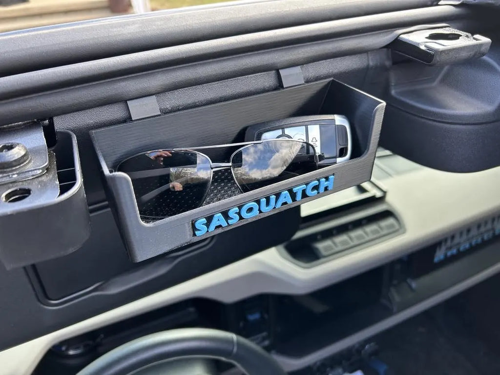 Over Visor Storage Bin (Sunglass Holder) Compatible with 2021+ Ford Bronco | Your Choice of Image/Text & Color