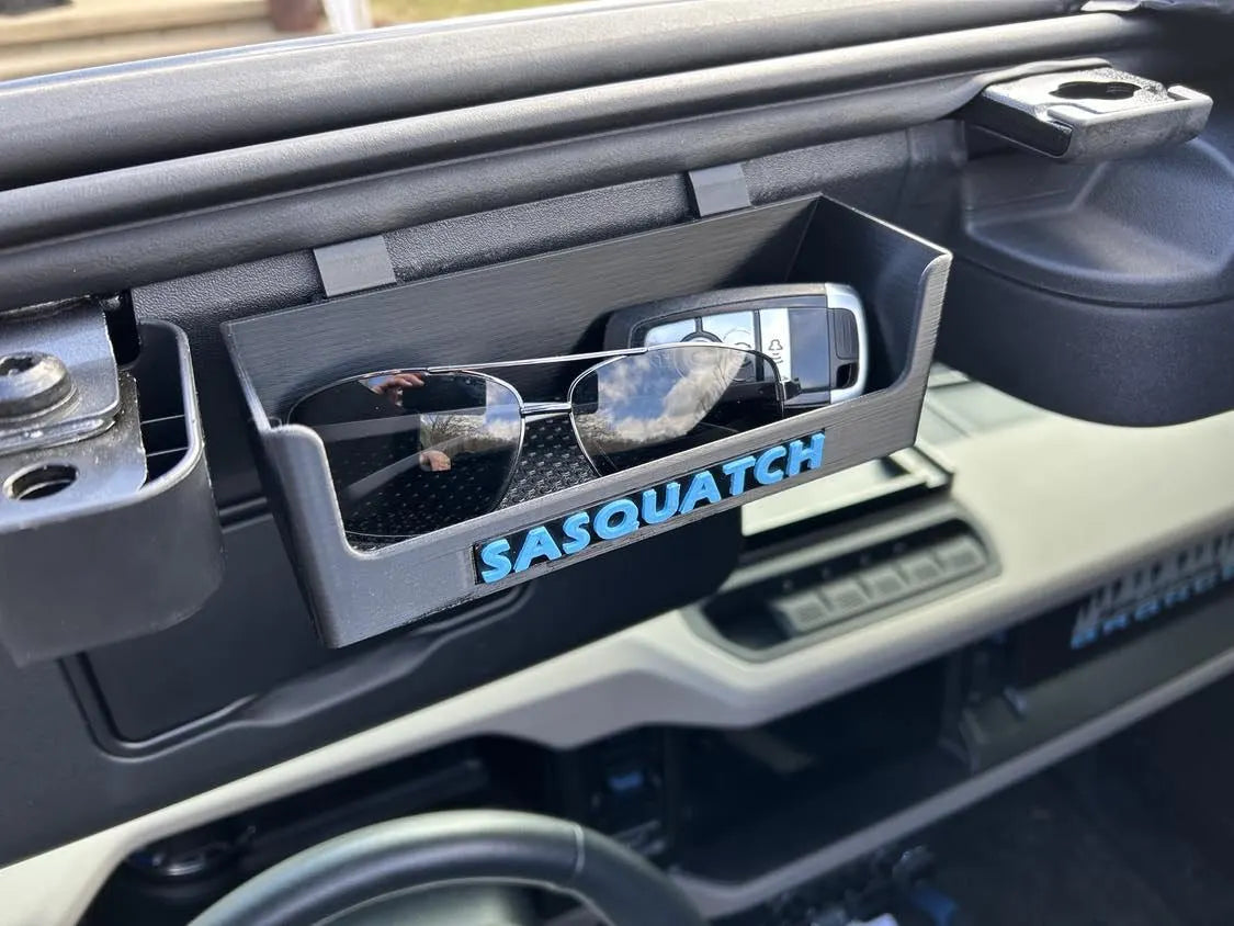 Over Visor Storage Bin (Sunglass Holder) Compatible with 2021+ Ford Bronco | Your Choice of Image/Text & Color