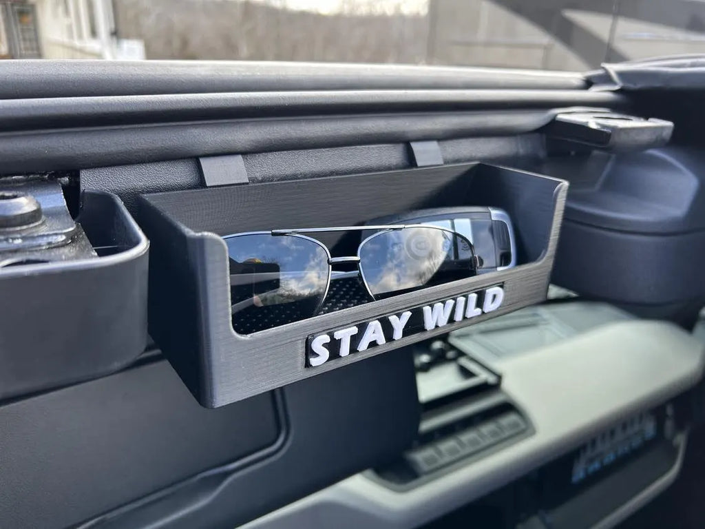 Over Visor Storage Bin (Sunglass Holder) Compatible with 2021+ Ford Bronco | Your Choice of Image/Text & Color