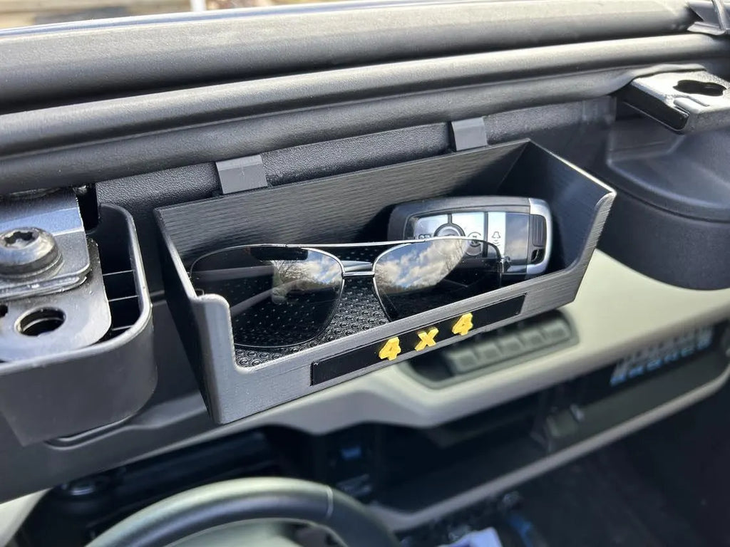 Over Visor Storage Bin (Sunglass Holder) Compatible with 2021+ Ford Bronco | Your Choice of Image/Text & Color