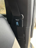 Seatbelt Holder | Easy Peel & Stick Install | Anti-Flap Seatbelt | Customizable Image Color